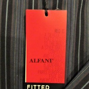 Mens Alfani button dwn Blue/Black Stripe Shirt NWT
